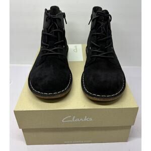 Clark’s Tabitha Key Black Suede Leather Chukka Ankle Boots Women's Size 5.5 NIB